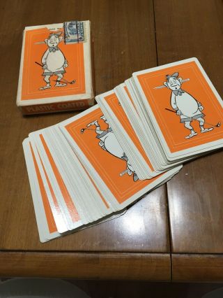 VTG 52 Funny Golf Cartoons TEE - UP Plastic Coated Playing Cards Poker Size 2