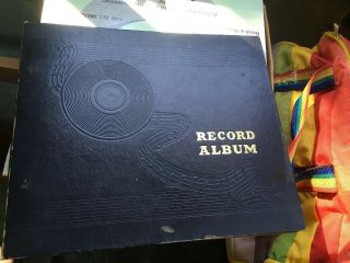 Vintage 78 Rpm 10 " Record Album Storage Book Binder Holder Pocket Black Embossed