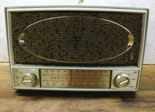 Vintage Zenith Tube Am/fm Radio Green 1959