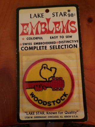Woodstock Vintage Lake Star Emblems Vintage Early 70s Still In Packagin
