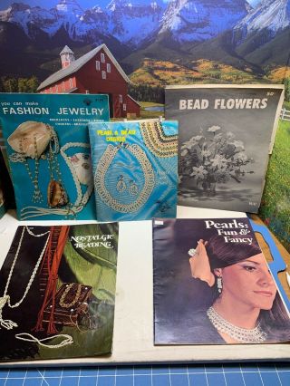 5 Vintage 1960 & 70sjewelry Beading Books Pearl & Bead Design Beauty In Beading