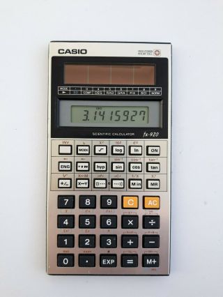 Vintage Casio Fx - 920 Scientific Calculator High - Power Solar Cell Rare Japan Rare