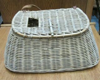 Vintage Woven Willow Wicker Fishing Creel Basket