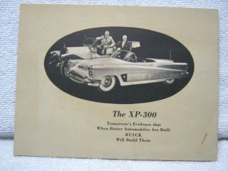 VINTAGE BUICK XP - 300 EXPERIMENTAL 1950S CAR BROCHURE 4