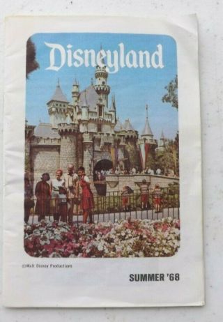 Vintage 1968 Disneyland 30 Page Park Brochure Guide Map