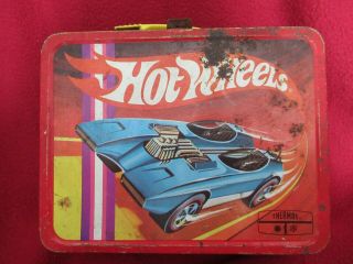 VINTAGE 1969 HOT WHEELS CARS METAL LUNCH BOX LUNCHBOX MATTEL,  INC - NO THERMOS 2