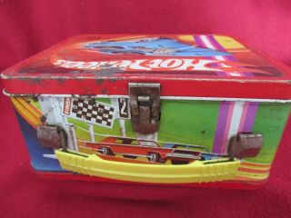 VINTAGE 1969 HOT WHEELS CARS METAL LUNCH BOX LUNCHBOX MATTEL,  INC - NO THERMOS 3