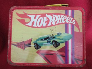 VINTAGE 1969 HOT WHEELS CARS METAL LUNCH BOX LUNCHBOX MATTEL,  INC - NO THERMOS 8