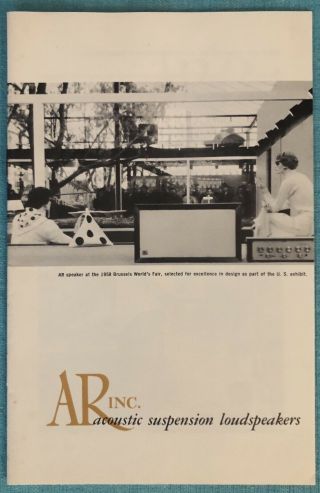 Vintage (ar) Acoustic Research Sales Ad/brochure
