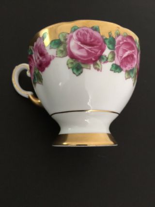 Vintage Tuscan C8944 English Bone China Cabbage Rose Cup and Saucer 3