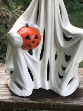 Vintage Ceramic Ghost Pumpkin Halloween Decor Lamp Light 4