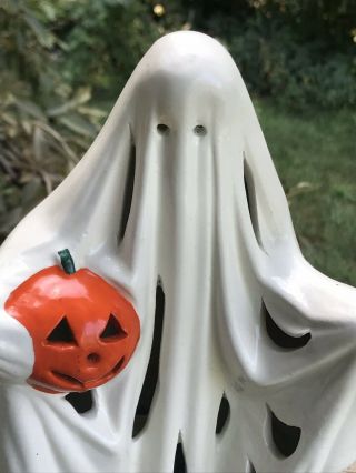 Vintage Ceramic Ghost Pumpkin Halloween Decor Lamp Light 5