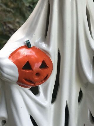 Vintage Ceramic Ghost Pumpkin Halloween Decor Lamp Light 6