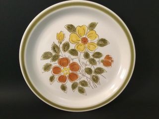 Vintage Dinner Plates Wild Flower Stoneware Made In Japan Retro 8 Plates