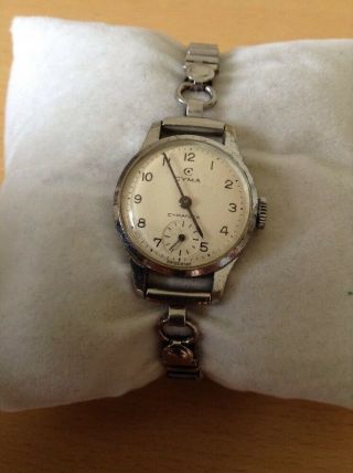 Vintage Ladies Cyma Wristwatch In Order - Lovely Strap Also.