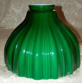 Vintage Green Glass Globe Lamp Shade 2 5/8 " Top Opening