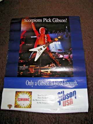 Gibson Poster Scorpions 18x24 Vintage