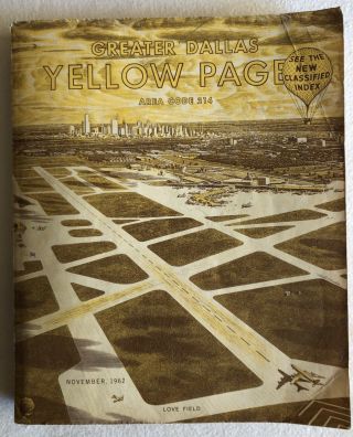 Vintage 1962 Dallas,  Texas Southwestern Bell Yellow Pages Karl Hoefle Cover