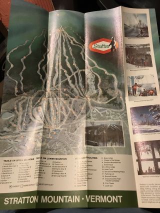 STRATTON Vintage Skiing Ski Brochure Trail Map VERMONT Resort Souvenir Travel 5