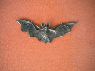 Vintage Alchemy Gothic Bat Pendant Stamped Made In England