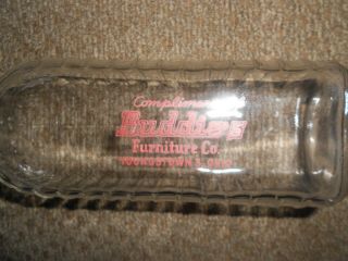 Vintage Glass Baby Bottle/red Lettering/great Litho