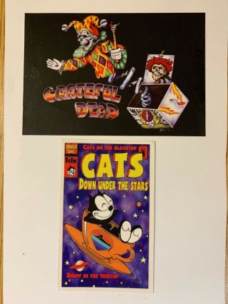 Grateful Dead Vintage Stickers Sauer 91 Jester Felix The Cat Cats Under The Star