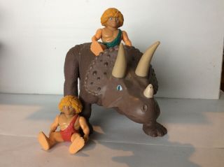 Playskool Vintage 1987 Definitely Dinosaurs Dozer Triceratops 12 " Figure Caveman