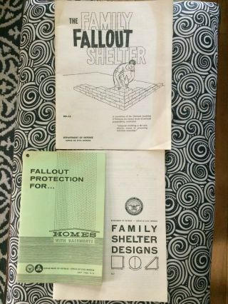 3 Vintage Civil Defense Booklets Fallout Shelter Designs 1960’s