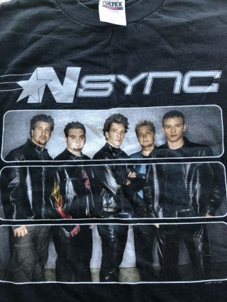 Vtg 2001 N Sync Pop Odyssey Concert T - Shirt Black Size S Nsync Boy Band
