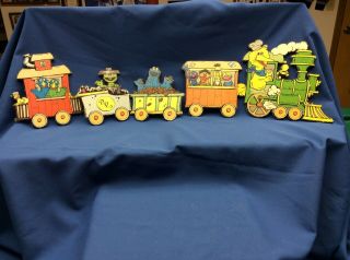 Sesame Street Muppets Train Wall Hanging Vintage Children’s Room Decoration Wow