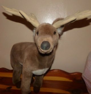 Vtg 1989 Applause Plush Stuffed Animal 18 " Caribou Reindeer World Wildlife Fund