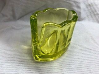 Vintage Green Clamborn Glass Spoon Holder -