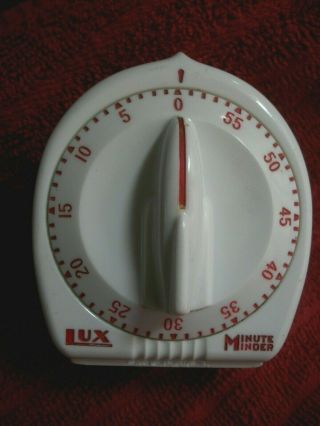 Vintage Lux Timer Rocket Style Red & White