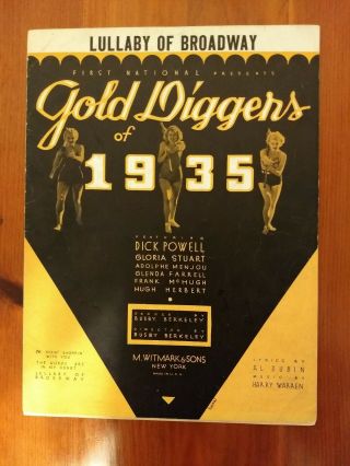 Vintage Sheet Music Lullaby Of Broadway Gold Diggers Of 1935
