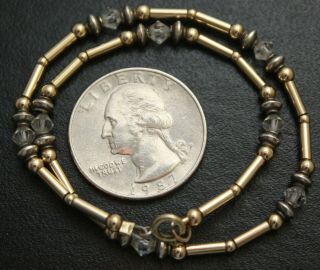 Vintage 14 K Gold Filled Sterling Silver 925 Anklet Ankle Bracelet 10.  5 "