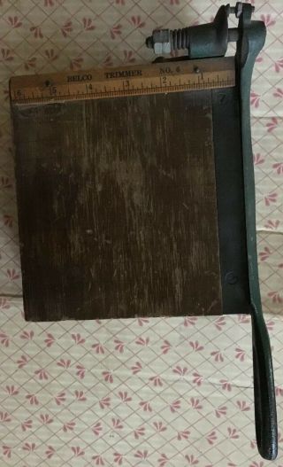 6 " Wooden Paper Cutter Photo Trimmer Guillotine Vintage