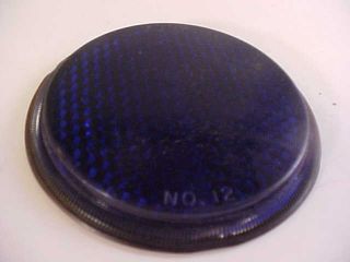 Blue Automobile Reflector Stimsonite No.  12 Aga 3 - 3/8 " Diameter Vintage