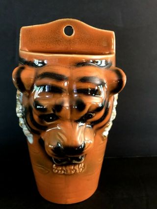 Vintage Wall Pocket Ceramic - Bengal Tiger