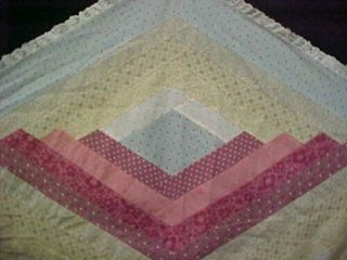 Vintage Quilt Top Tablecloth Cotton Fabric Star Pattern 1960s Era Estate Find 3
