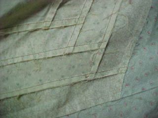 Vintage Quilt Top Tablecloth Cotton Fabric Star Pattern 1960s Era Estate Find 5