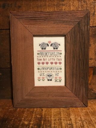 Vintage Completed Cross Stitch Shepherd 