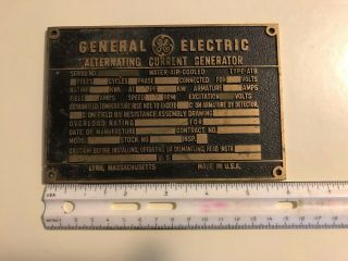 Vintage General Electric Ge Alternating Current Generator - Not Stamped