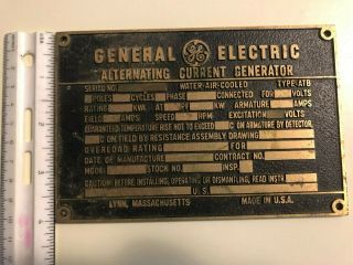 Vintage General Electric GE Alternating Current Generator - Not Stamped 3
