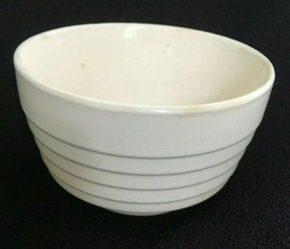 Vintage Scio Pottery White Ribbed Cereal/soup Bowl Usa Euc 3 " Tall 4 3/4 " Wide