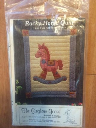 Vintage Rocky Horse Baby Crib Quilt Full Size Pattern 1979 By Gingham Goose