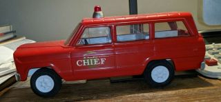 Vintage Mini Tonka Jeep Red Fire Chief Wagoneer1960’s Pressed Steel