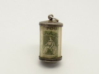 Vintage Sterling Silver Old £1 Note Charm.
