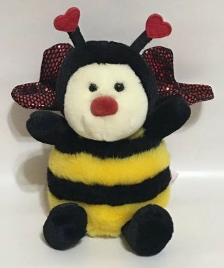 Beatrice Vintage Russ Berrie & Co Plush Bumble Bee With Hearts Stuffed Animal