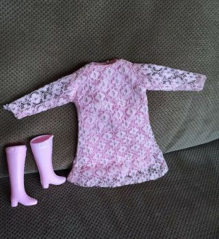 Vintage Maddie Mod Babs Wendy Barbie Clone Shillman Pink Dress Outfit Shoes