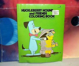 Vintage 1976 Hanna - Barbera Huckleberry Hound And Friends Coloring Book